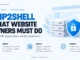 Light PHP2Shell security illustration with a server, shield, and check, patch, verify steps.