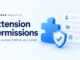 Ryvenora Insights cover reading Extension Permissions, with a blue puzzle piece, shield, and abstract permission cards on a pale blue background.