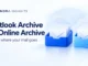 Ryvenora Insights cover reading Outlook Archive vs Online Archive, with two illustrated blue mail trays and envelope cards on a pale blue background.