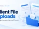 Ryvenora Insights cover reading Client File Uploads, Google Forms vs Microsoft Forms, with illustrated form cards and a blue document folder on a pale blue background.
