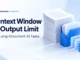 Ryvenora Insights cover reading Context Window vs Output Limit, Plan Long-Document AI Tasks, with a stack of pages and blue folders on a pale blue background.