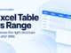 Ryvenora Insights cover reading Excel Table vs Range and Choose the right structure for your data, beside two conceptual spreadsheet grid cards on a pale blue background.