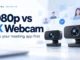 Ryvenora Insights cover reading 1080p vs 4K Webcam, with two generic illustrated webcams and abstract video cards on a light background.