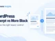 Ryvenora Insights cover reading WordPress Excerpt vs More Block, with conceptual summary and article cards on a pale blue background.