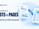 Ryvenora Insights cover reading WordPress Posts vs Pages and Choose by content purpose, with two conceptual blue document cards on a pale background.