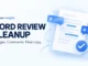 Ryvenora Insights Word Review Cleanup cover with Changes, Comments, Final copy text and conceptual blue document cards, comment bubbles, and a checkmark on a pale background.